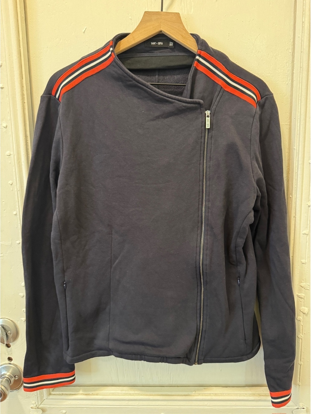 Saint + Sofia Organic Cotton Biker Jacket, Size 12
